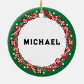 Football Holiday Geschenk Keramik Ornament (Hinten)