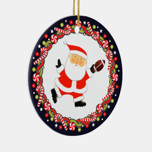 Football Holiday Geschenk Keramik Ornament (Rechts)