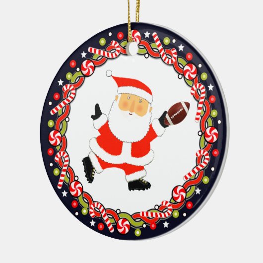 Football Holiday Geschenk Keramik Ornament (Links)