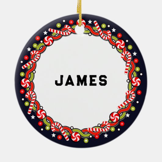 Football Holiday Geschenk Keramik Ornament (Hinten)