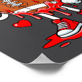 Football Ice Cream Valentine Dripng Game Day Men B Poster (Ecke)
