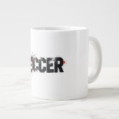 Football Is Life – Modern Soccer Typography Design Jumbo-Tasse (Vorderseite Rechts)