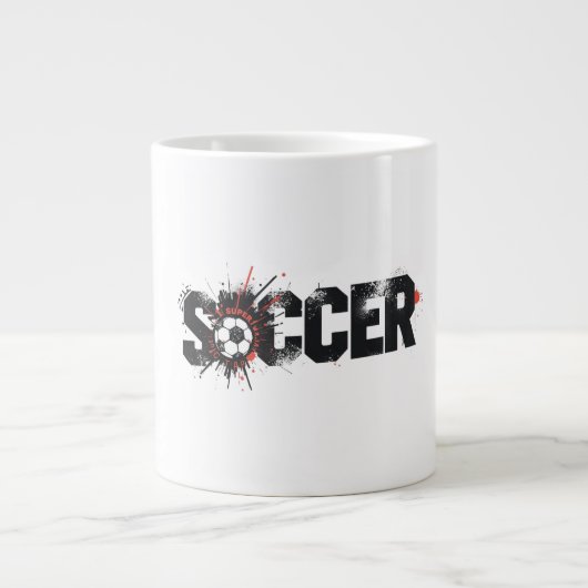 Football Is Life – Modern Soccer Typography Design Jumbo-Tasse (Vorderseite)