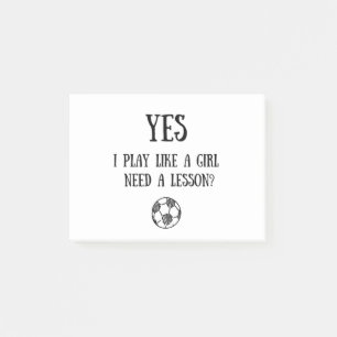 Football: Ja, ich spiele wie ein Mädchen. Brauche Post-it Klebezettel