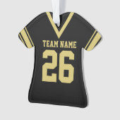 Football Jersey Black Gold Uniform Ornament (Vorderseite)