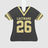 Football Jersey Black Gold Uniform Ornament (Rückseite)