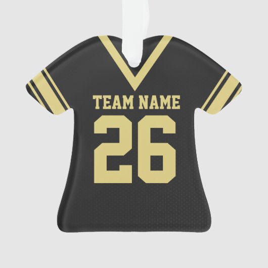 Football Jersey Black Gold Uniform Ornament (Vorderseite)