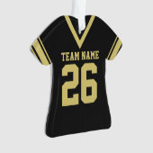 Football Jersey Black Gold Uniform Ornament (Vorderseite)