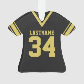 Football Jersey Black Uniform Ornament (Rückseite)
