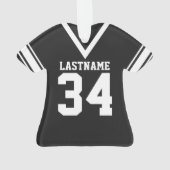 Football Jersey Black Uniform Ornament (Rückseite)