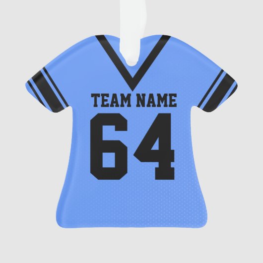 Football Jersey Blue Black Uniform Ornament (Vorderseite)