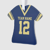 Football Jersey Blue Gold Uniform Ornament (Vorderseite)
