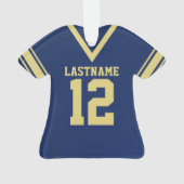 Football Jersey Blue Gold Uniform Ornament (Rückseite)