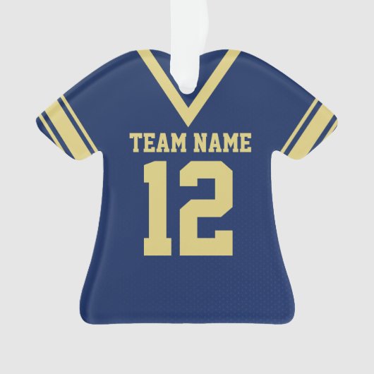 Football Jersey Blue Gold Uniform Ornament (Vorderseite)