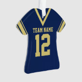 Football Jersey Blue Gold Uniform Ornament (Vorderseite)