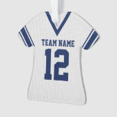 Football Jersey Blue White Uniform Ornament (Vorderseite)