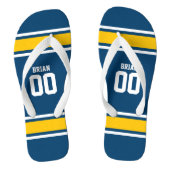 Football Jersey Blue|Yellow Personalisiert Badesandalen (Fußbett)