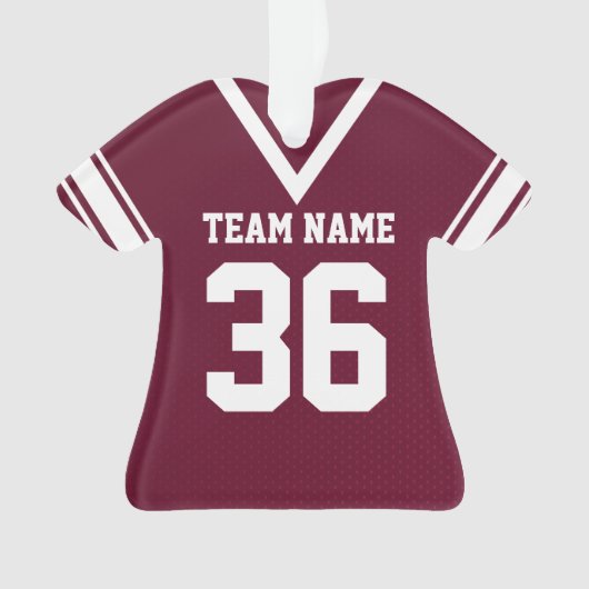 Football Jersey Burgundy Uniform mit Foto Ornament (Vorderseite)