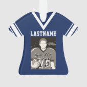 Football Jersey Dark Blue Uniform mit Foto Ornament (Rückseite)