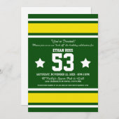 Football Jersey Green|Gelbe Party Einladungen (Vorne/Hinten)