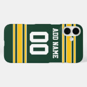 Football Jersey Green Gold Individuelle Name Numbe Case-Mate iPhone Hülle (Rückseite (Horizontal))