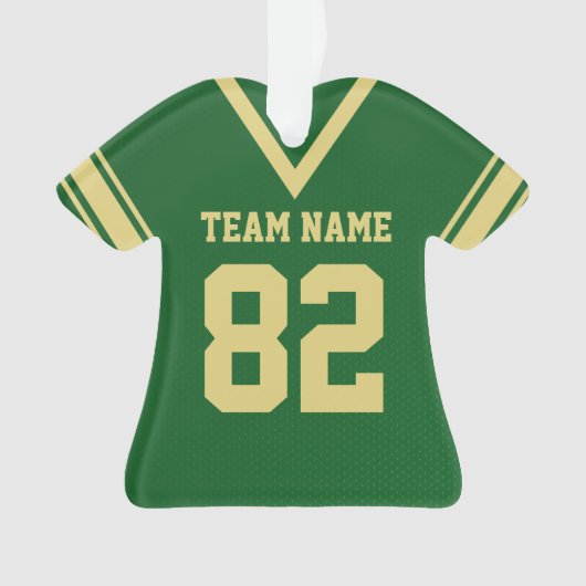 Football Jersey Green Gold Uniform mit Foto Ornament (Vorderseite)
