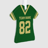Football Jersey Green Gold Uniform mit Foto Ornament (Vorderseite)