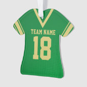 Football Jersey Green Gold Uniform Ornament (Vorderseite)