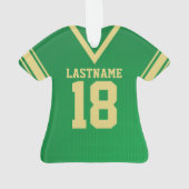 Football Jersey Green Gold Uniform Ornament (Rückseite)
