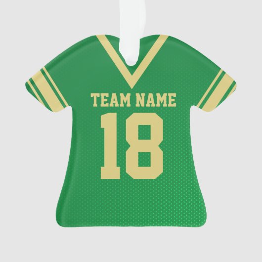 Football Jersey Green Gold Uniform Ornament (Vorderseite)