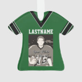Football Jersey Green Uniform mit Foto Ornament (Rückseite)