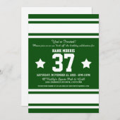Football Jersey Green|White Party Einladungen (Vorne/Hinten)
