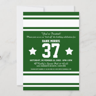Football Jersey Green|White Party Einladungen
