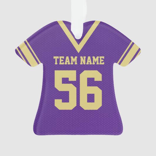 Football Jersey Lila Gold Uniform mit Foto Ornament (Vorderseite)