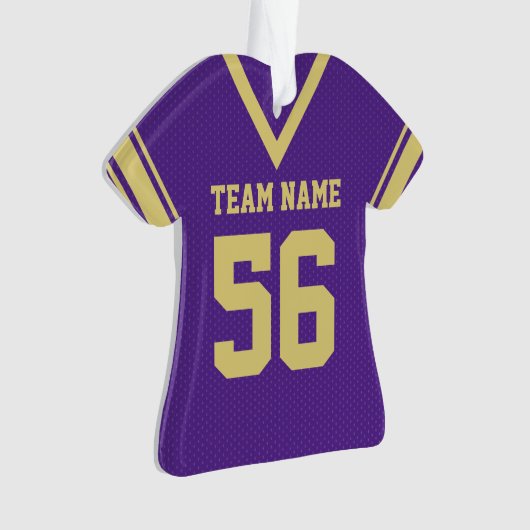 Football Jersey Lila Gold Uniform mit Foto Ornament (Vorderseite)