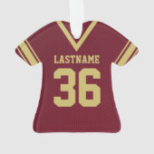 Football Jersey Maroon Uniform mit Nummer Ornament (Rückseite)
