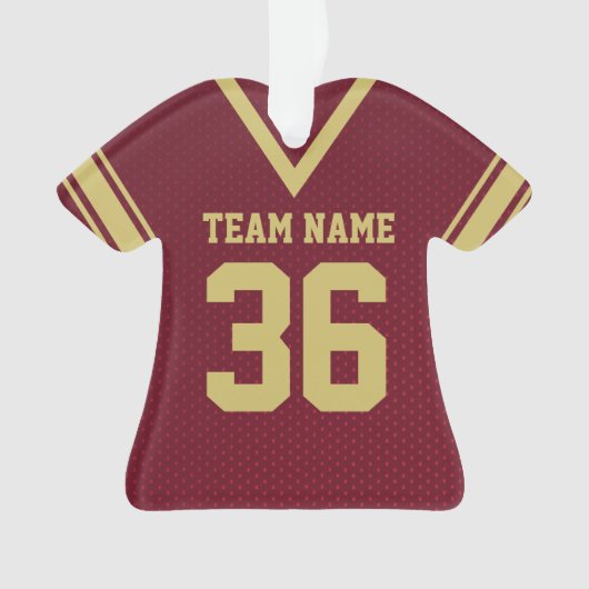 Football Jersey Maroon Uniform mit Nummer Ornament (Vorderseite)