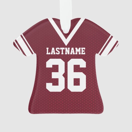 Football Jersey Maroon Uniform mit Nummer Ornament (Rückseite)