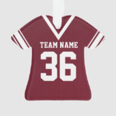 Football Jersey Maroon Uniform mit Nummer Ornament (Vorderseite)