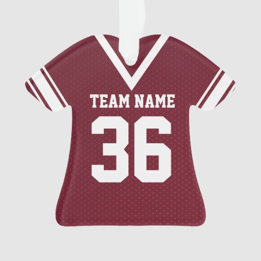Football Jersey Maroon Uniform mit Nummer Ornament (Vorderseite)