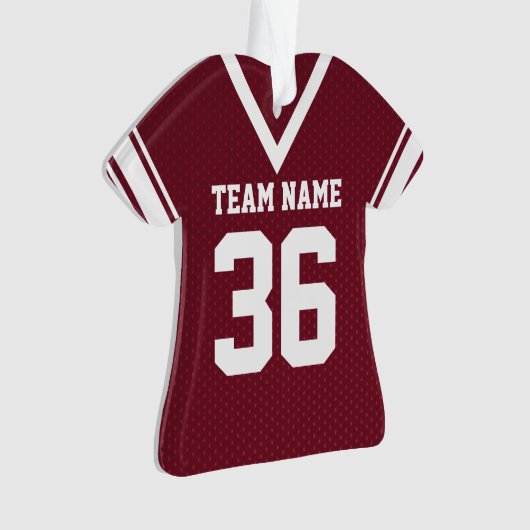 Football Jersey Maroon Uniform mit Nummer Ornament (Vorderseite)
