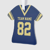 Football Jersey Navy Blue Gold Uniform mit Foto Ornament (Vorderseite)