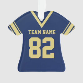 Football Jersey Navy Blue Gold Uniform mit Foto Ornament