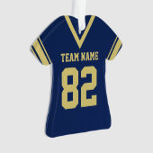 Football Jersey Navy Blue Gold Uniform mit Foto Ornament (Vorderseite)