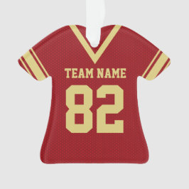 Football Jersey Red Gold Uniform mit Foto Ornament
