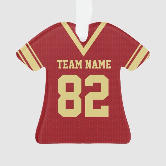 Football Jersey Red Gold Uniform mit Foto Ornament (Vorderseite)