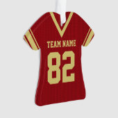 Football Jersey Red Gold Uniform mit Foto Ornament (Vorderseite)