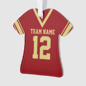 Football Jersey Red Gold Uniform Ornament (Vorderseite)