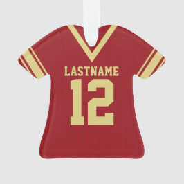 Football Jersey Red Gold Uniform Ornament