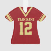 Football Jersey Red Gold Uniform Ornament (Vorderseite)